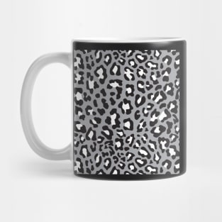 Grey, Black, and White Leopard Print Mug